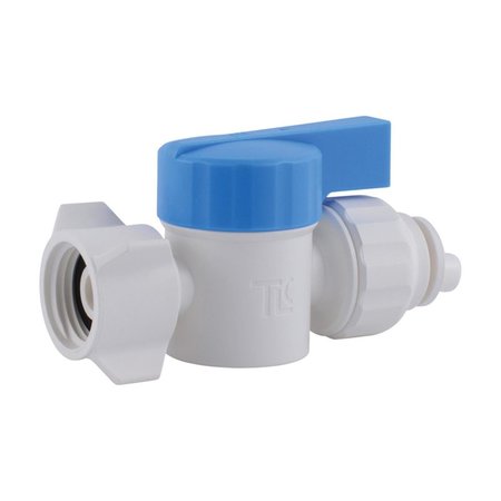 FAST FANS 0.5 in. Push x 0.5 in. Dia. FNPT Plastic Straight Stop Valve, White FA1681618
